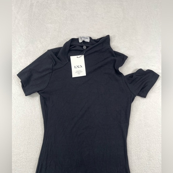 NWT Revolve LNA Black Cut Out Sleeve A Line Stretchy Women's Small Dress - Picture 6 of 11